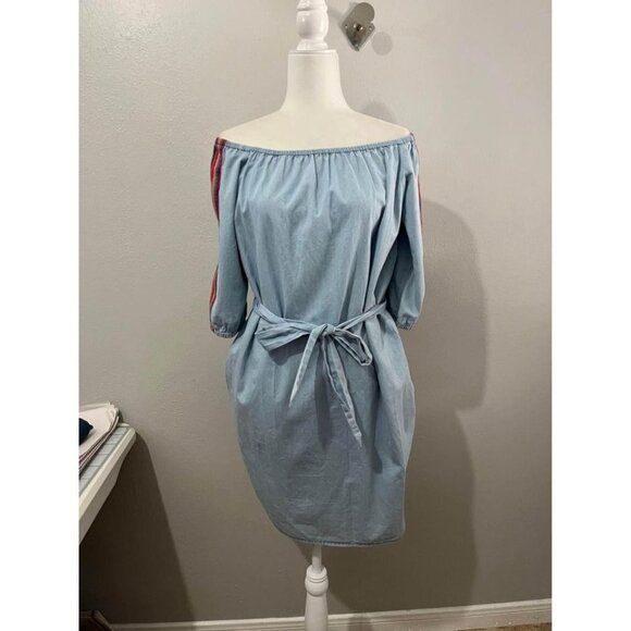 Buffalo David Bitton Jean Dress Aztec Style Sleeve Size Small - Picture 1 of 9